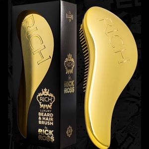 BEARD & HAIR BRUSH GOLD or SILVER